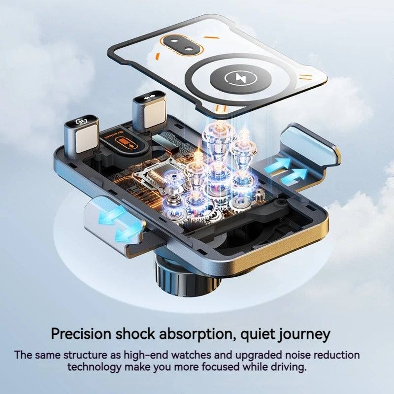 2025 New F18 Car Wireless Charger Holder Auto-Sensing Electric Telescopic 90° Rotation Ambient Light Universal for Cars/Phones