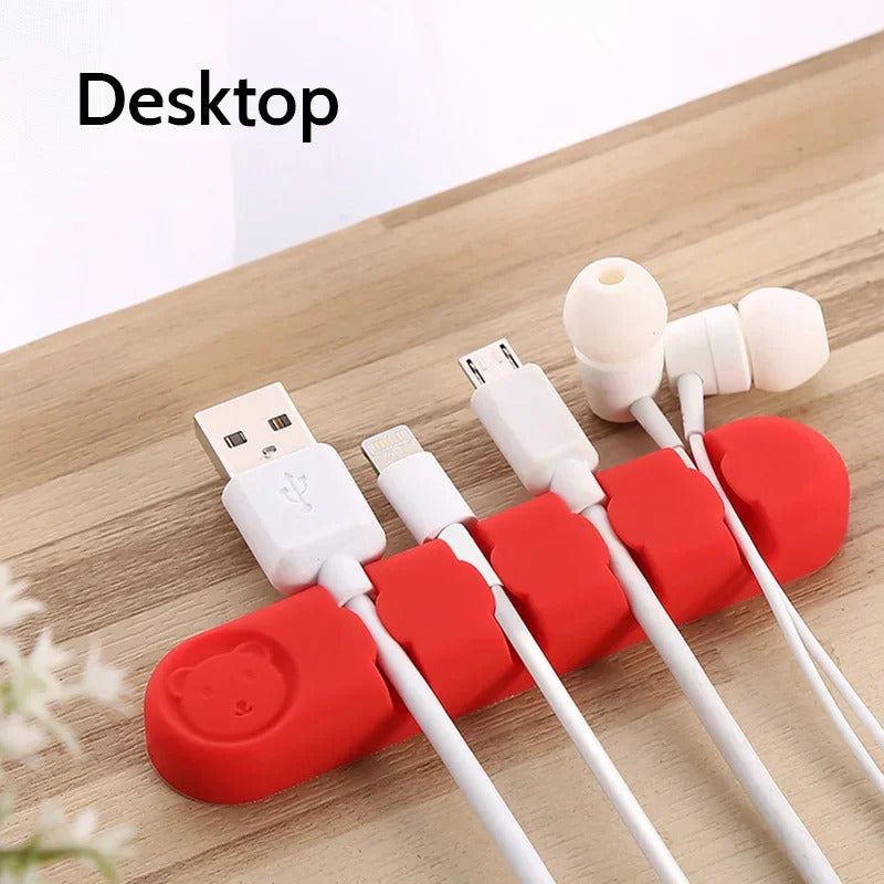 Silicone Desktop Cable Organiser Fixer Data Cable Organizer Fixed Headphone Cable Clip Wire Organizer Gods of Cable Management