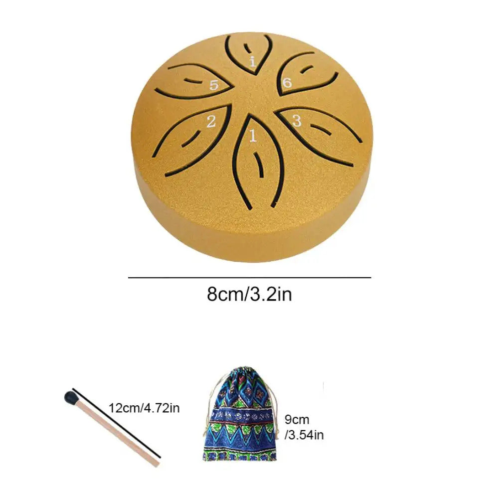 3 Inches 6 Notes Rain Drum for Outside Rain Drum Instrument Mini Handpan Drum Outdoor Rain Drum for Yoga Meditation Unique Gift