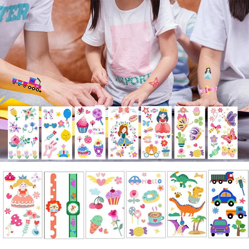 10 Pack Fake Tattoo Stickers Cartoon Temporary Tattoos Kids Arms Diy Body Art Cartoon Collection Mermaid Animals Astronaut