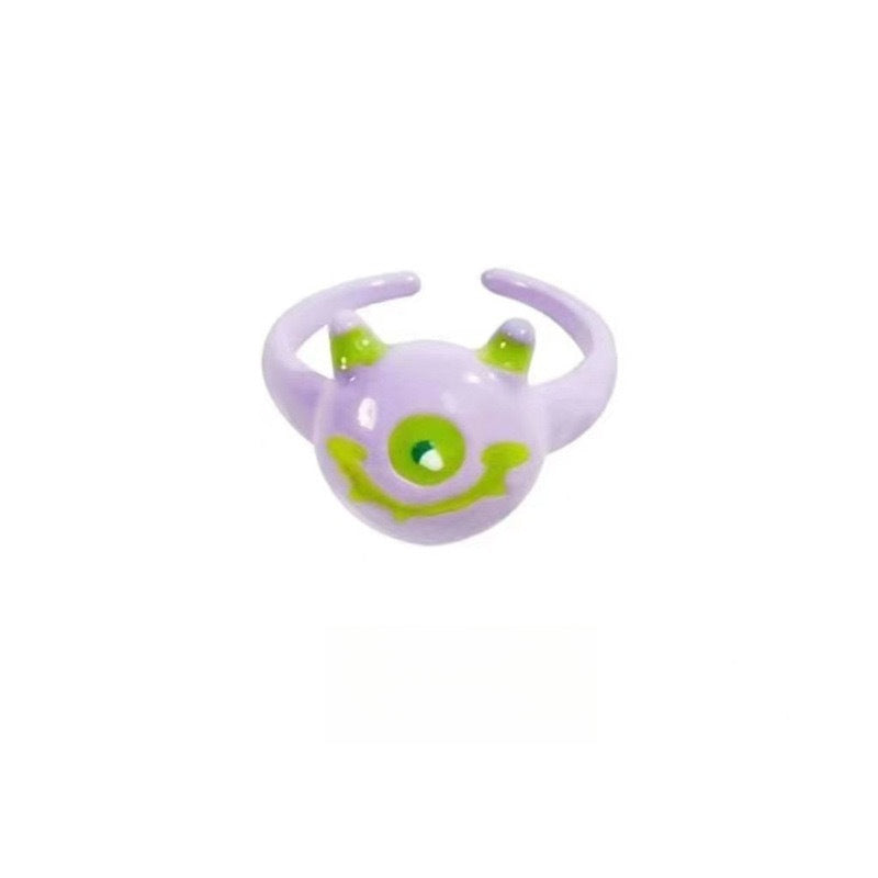 Funny Little Monster Ring Childlike Cute One-Eyed Ins Student Children Girlfriends Couple Gifting New