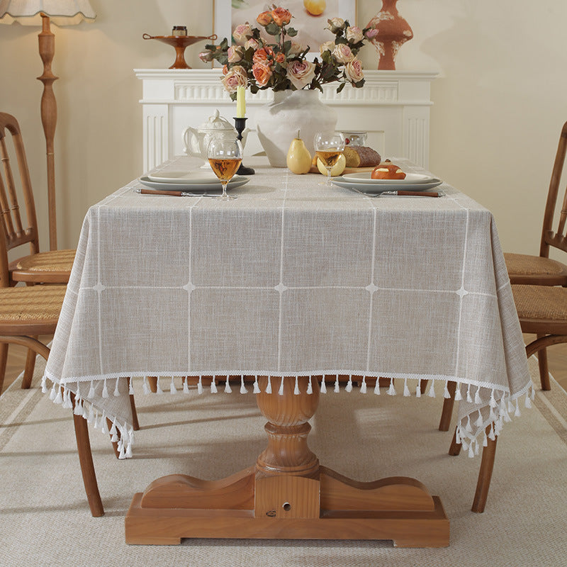 Cross-border INS Waterproof Tablecloth Home Use Imitation Cotton Linen Dining Tablecloth Modern Simple Tablecloth Table Mat Cover Towel Wholesale in Stock