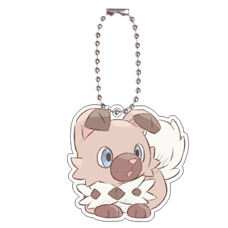 Pokemon Floragato Raichu Rockruff self-Made Cartoon Acrylic Key Chain Backpack Accessories Pendant Anime Classics Collection