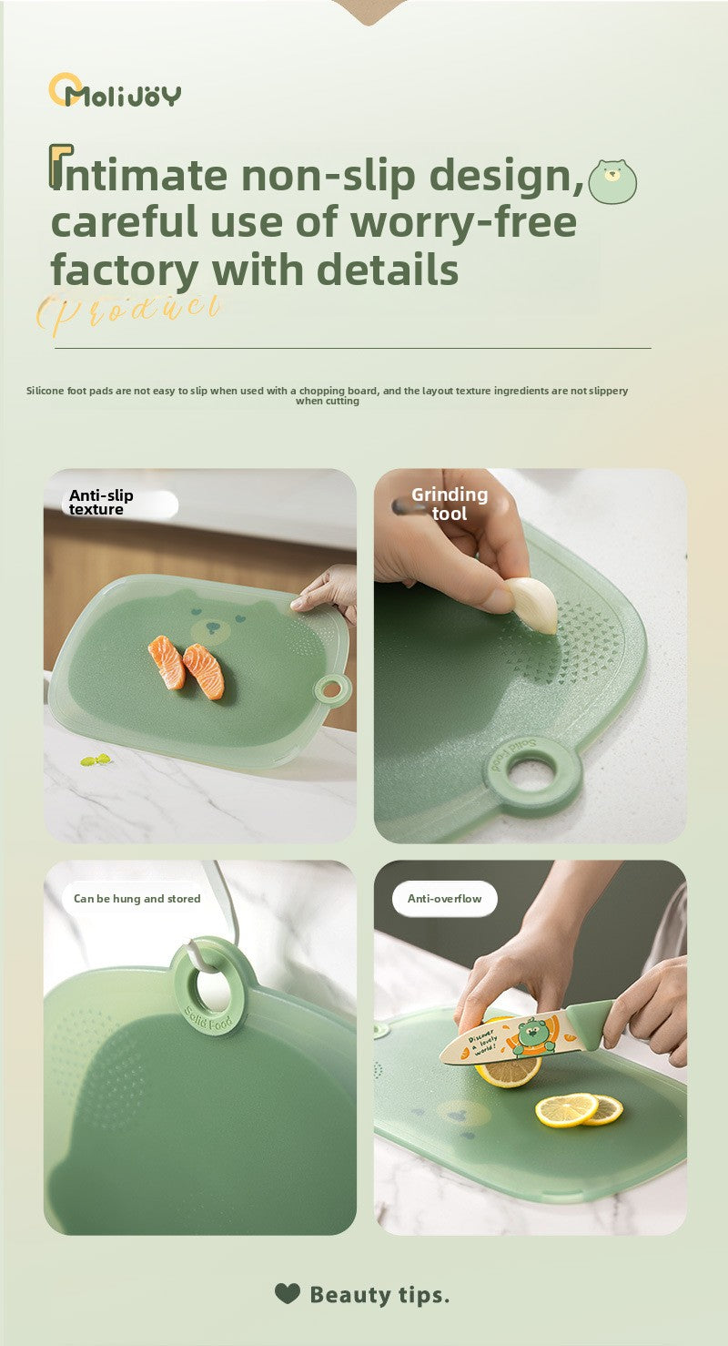 Cute Cutting Board Chopping Board for Fruits Plastic Mildew-Proof Mini Classification Baby Home Small Cutting Board Baby Food Supplement