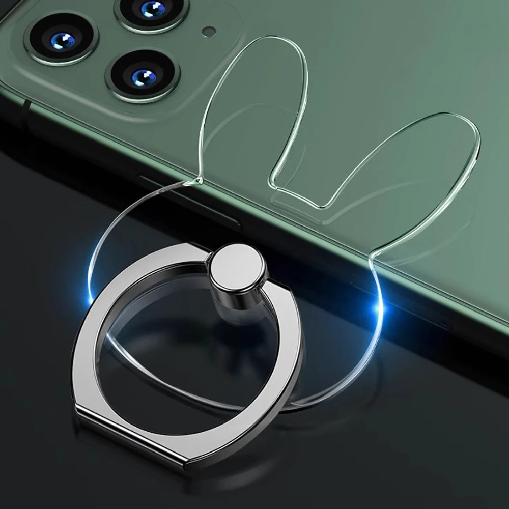 Transparent Cell Phone Ring Holder Stand 360°Degree Rotation Clear Finger Grip Kickstand Compatible iPhone Xiaomi for Phone Case