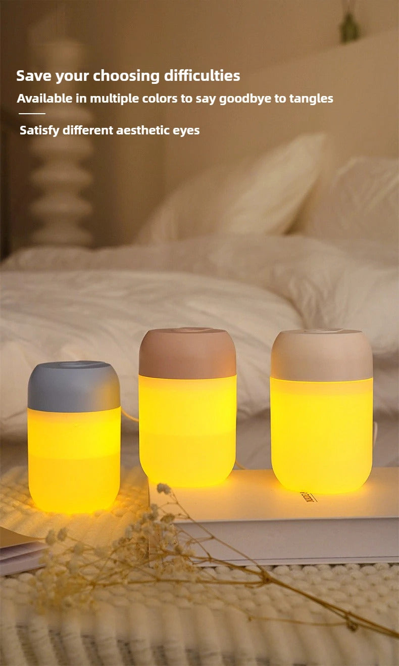 300ml Portable Air Humidifier Aroma Oil Humidificador for Home Car USB Cool Mist Sprayer with Colorful Soft Night Light Purifier