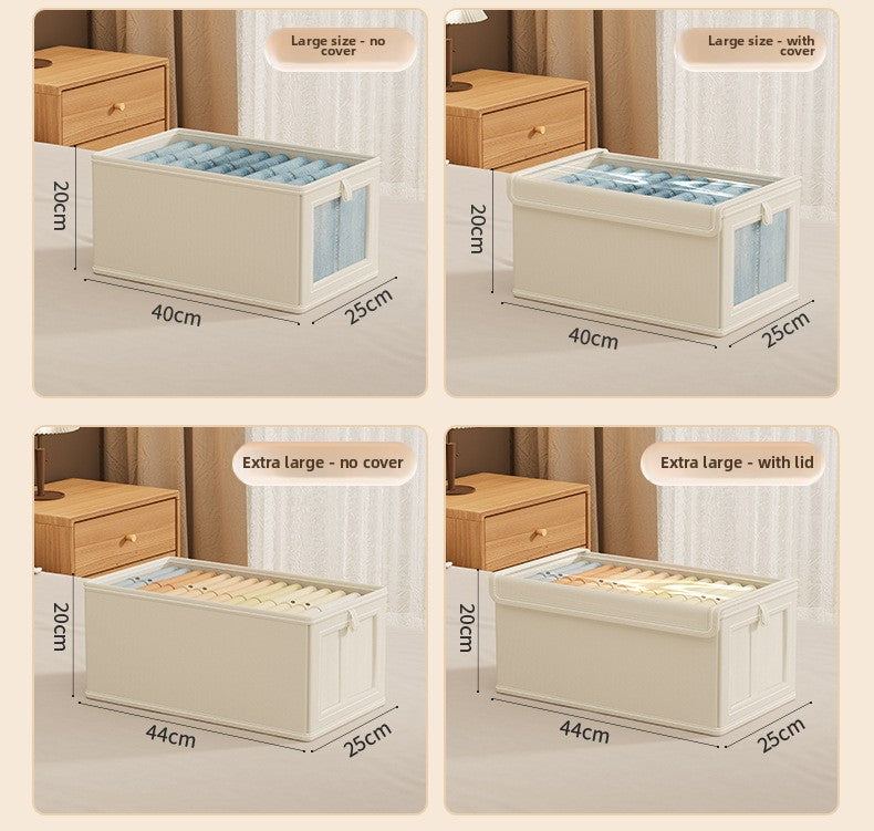 Oxford Cloth Window Bedroom Clothing Storage Box with Lid Household Clothes Dustproof Storage Bin Large Balcony Organizer Box