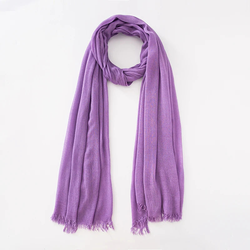 61 Colors Soft Cotton Viscose Scarf Rayon Material Muslim Hijab Mid Eastern Plain Solid Color Headscarf With Tassel