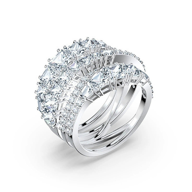 Ring for Women, Niche Light Luxury, Non-Fading Full Diamond Zircon Ring, Fashionable Versatile Ring, Jewelry Ring