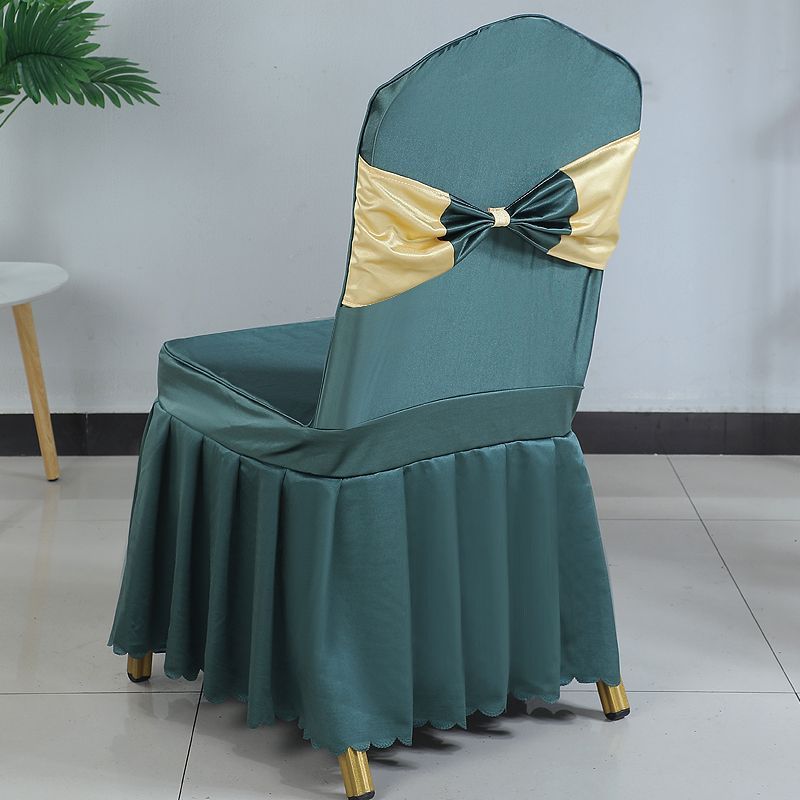 Hotel Restaurant Banquet Chair Cover Dining Chair Seat Stool Bench Wooden Chair Universal Chair Cover with Bowknot