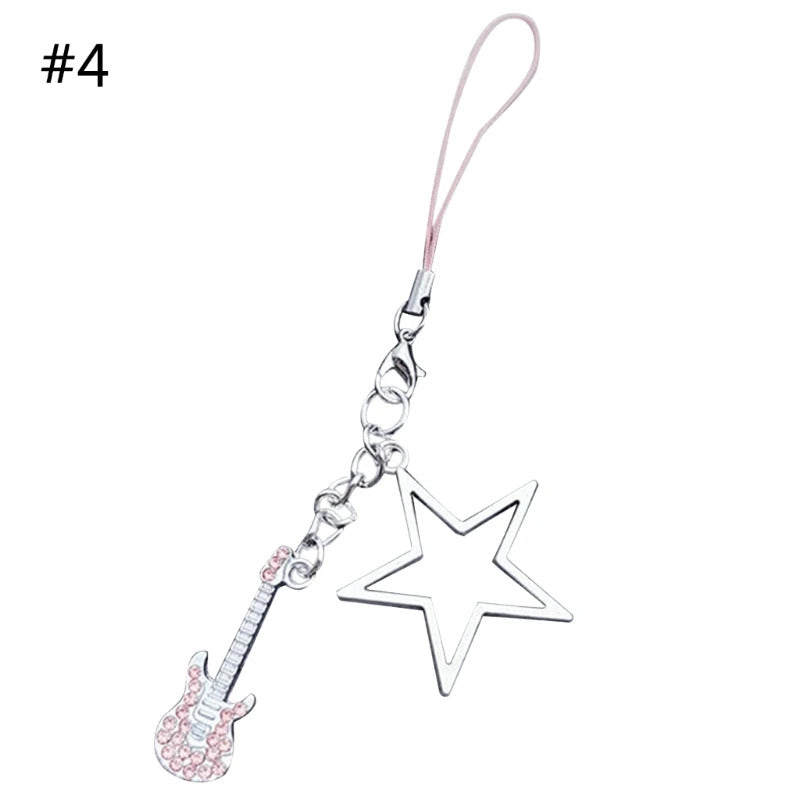 Stylish Phone Strap Trendy Phone Charm Portable Beaded Phone Chain Alloy Material Beads Phone Pendant for Girl and Women