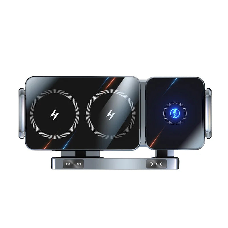 New 15W Wireless Fast Car Charger Mount Gravity Car Phone Holder For Samsung Automatic Rotating Universal Phone Charging Stand