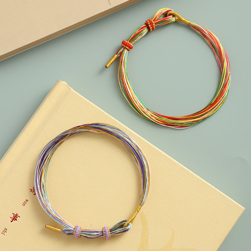 Colorful Rope Red Rope Bracelet Finished Dragon Boat Festival Thousand Threads Rope Colorful Thread