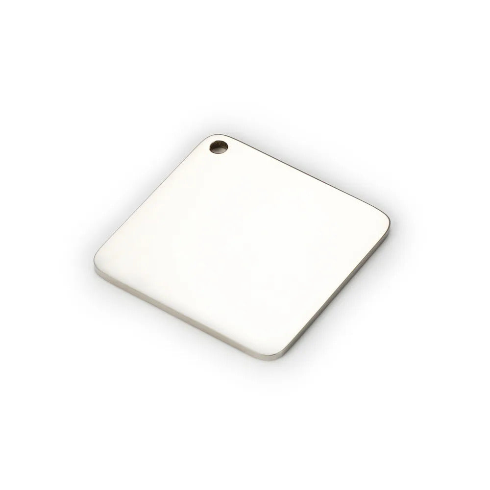 20pc stainless steel blank square charm rectangle pendant personalized customization DIY jewelry making