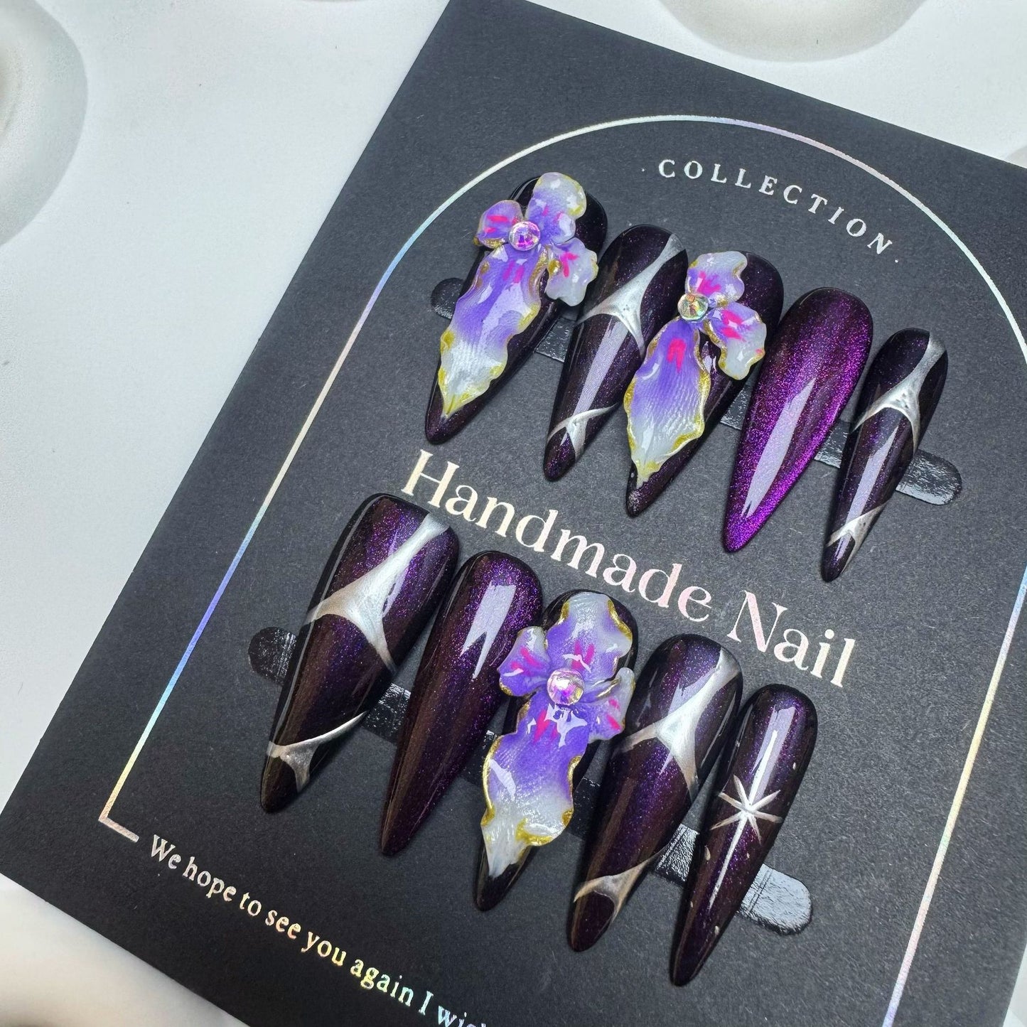 Cat Eye Carved Personalized Wearable Nail Tips Unique Hot Girl Style High-end Nail Stickers Cross-border European and American Wholesale