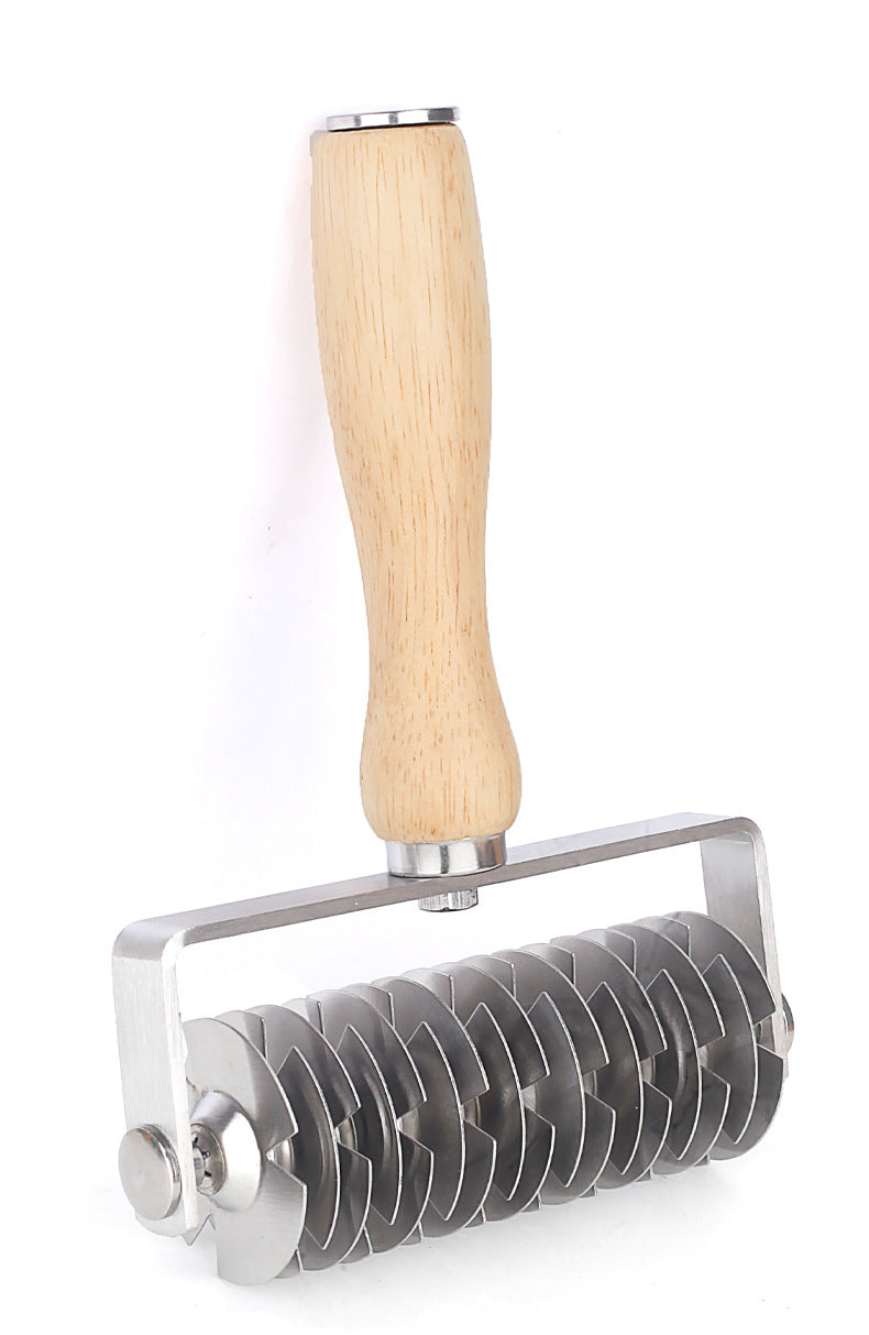 Stainless Steel Pizza Roller Knife Snack Drum Knife Roller Knife Oak Flour Stick Rolling Pin Creative Baking Tools