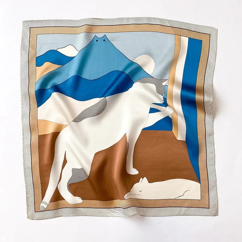 Scarf 100% Silk Bandana Women Square Scarves Wrap Kerchief Mulberry Spring Fashion Luxury High Quality Headband Hijab Shawls