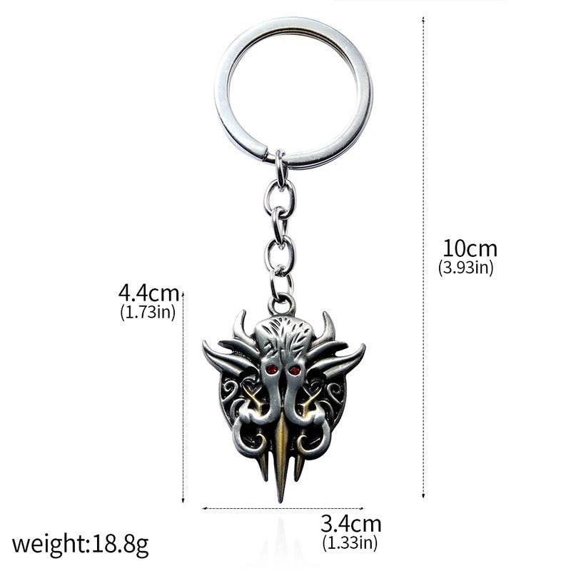 Game Baldur's Gate 3 Logo Keychain Game Peripheral Lllithid Chapter Metal Keychain Pendant Birthday Party Gift