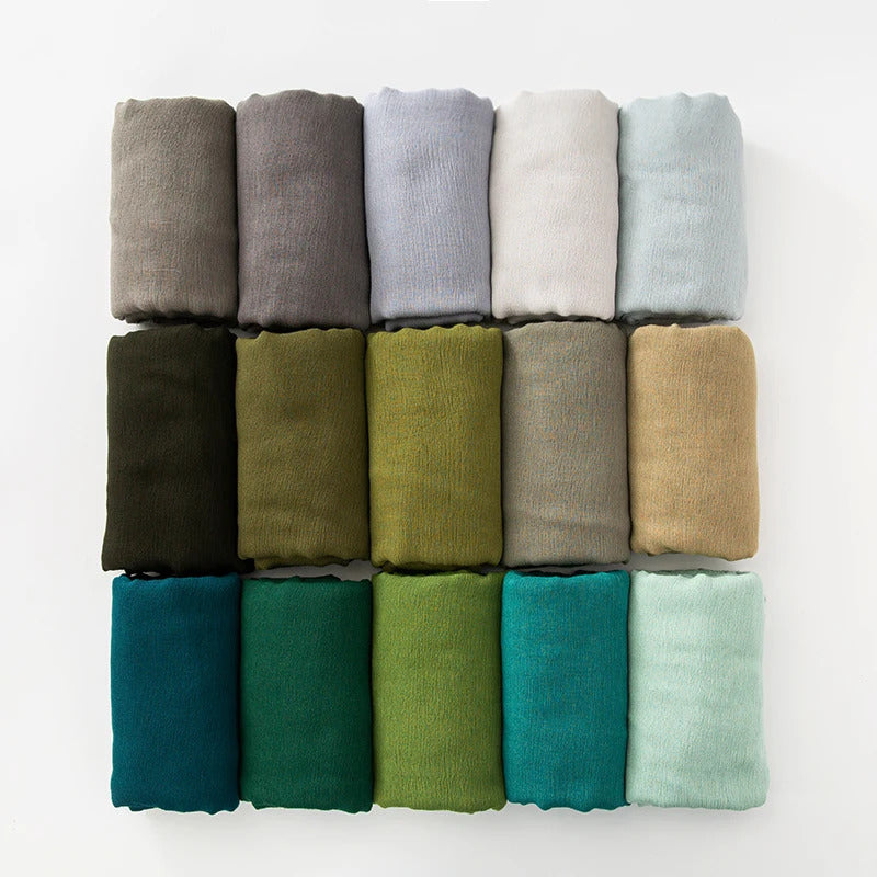 61 Colors Soft Cotton Viscose Scarf Rayon Material Muslim Hijab Mid Eastern Plain Solid Color Headscarf With Tassel