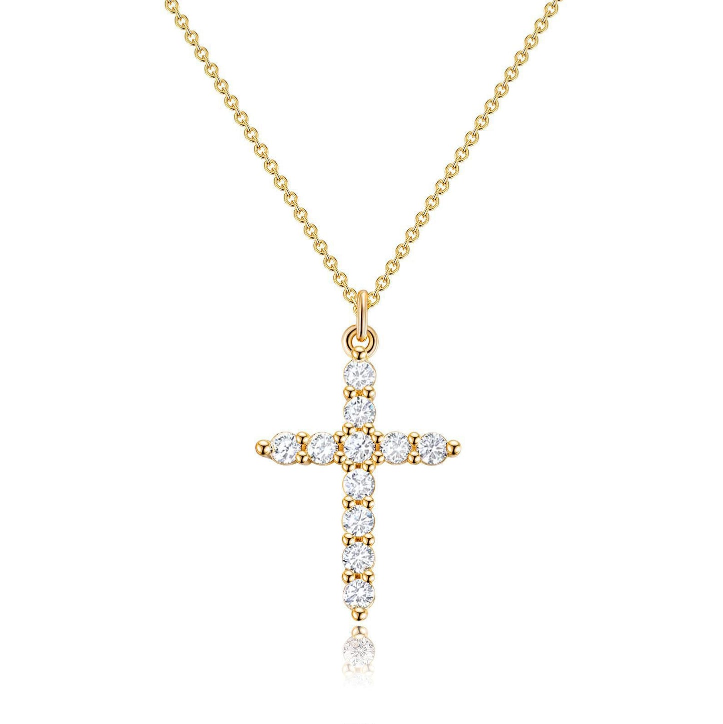 Amazon TK Hot-Selling OT Buckle Square Cross Necklace for Women Copper Plated 14K Gold Paperclip Necklace Yiwu In Stock