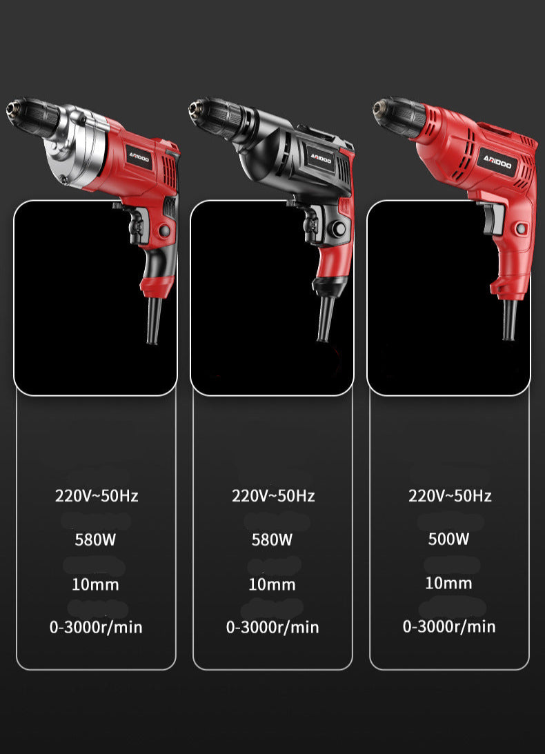 Electric Hand Drill 220V Impact Drill Household Punching Multifunctional Electric Switch Electric Screwdriver Tool Small Pistol Electric Drill