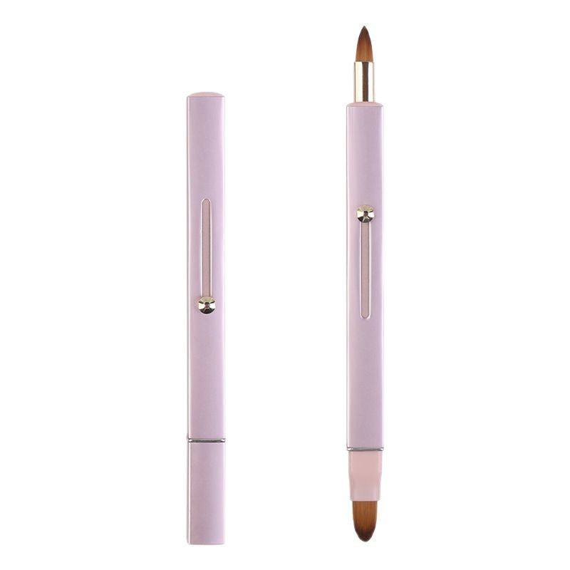 Retractable Double-Headed Lip Brush Portable Lip Brush Beginner Lip Liner Lipstick Special Makeup Tool Multi-Color
