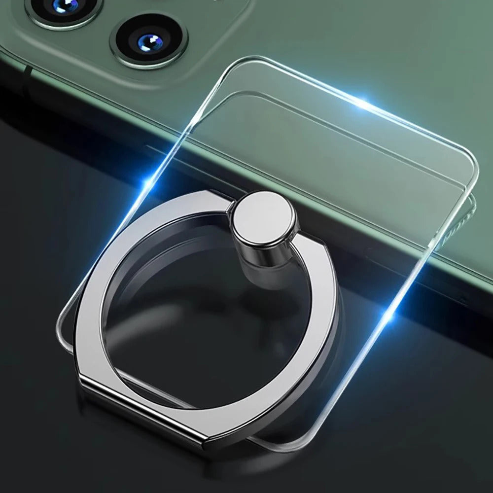 Transparent Cell Phone Ring Holder Stand 360°Degree Rotation Clear Finger Grip Kickstand Compatible iPhone Xiaomi for Phone Case