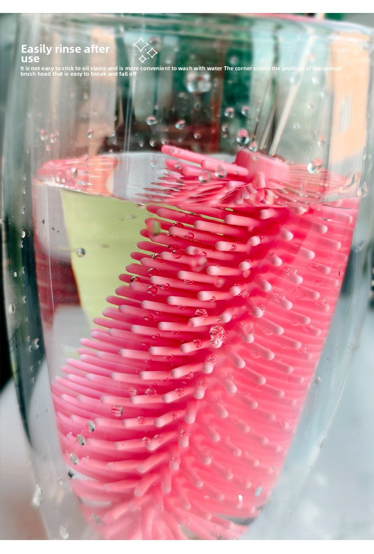 Rotating Silicone Cup Brush Milk Bottle Brush Multifunctional Semi-automatic Cleaning Brush Household Press-type Rotating Cleaning Artifact