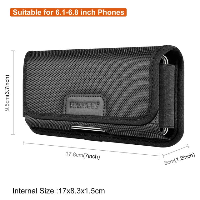 4.7-6.8inch Phone Nylon Pouch Multifunction Cell Phone Belt Clip Carrying Holster Case Waist Bag For iPhone,Samsung ,Smartphones