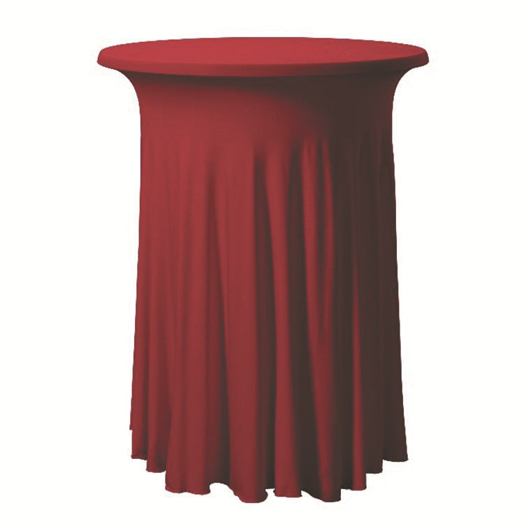 Elastic Tablecloth Cocktail Skirt Table Cover Banquet High Bar Round Elastic Cover