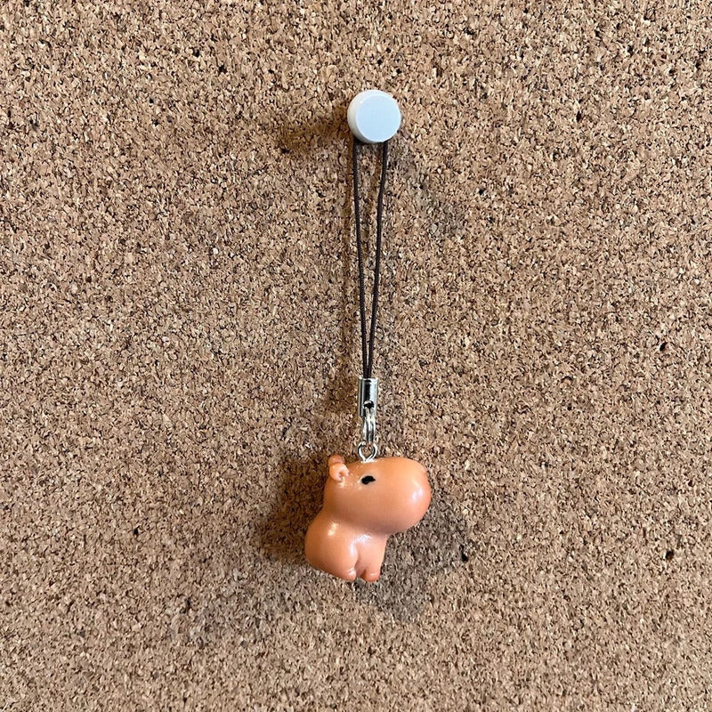 1pcs Cute Resin Capybara Phone Charm, Kawaii Animal Lanyard Strap, Mobile Cellphone Electronic Accessory, Kawaii Gift Idea