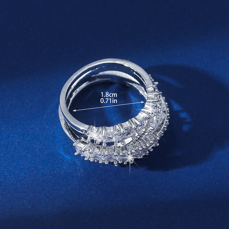 Ring for Women, Niche Light Luxury, Non-Fading Full Diamond Zircon Ring, Fashionable Versatile Ring, Jewelry Ring