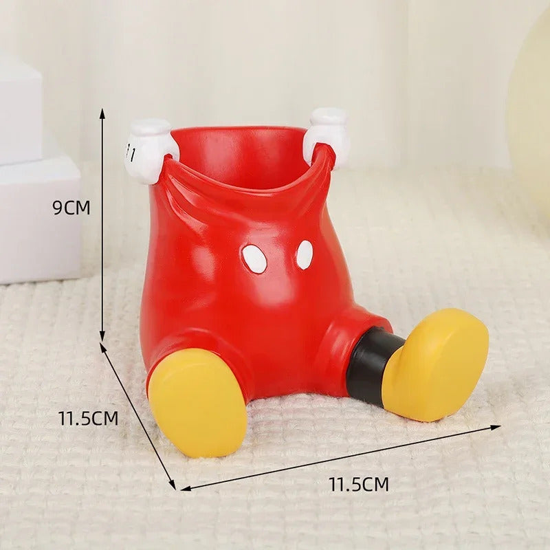 2025 New Disney Mickey Pen Container Phone Holder Cartoon Figure Makeup Stationery Desktop Decoration Student Kid Women Gift