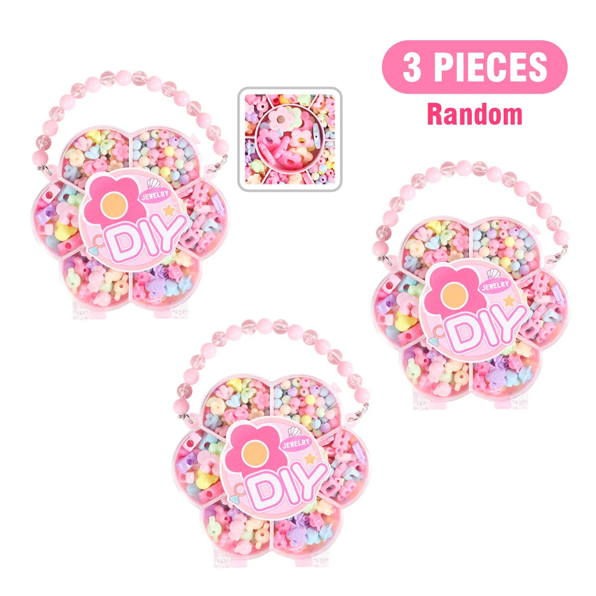 Kids DIY Jewelry Beaded Handbag Beads Toys Handmade Set Children's Playing House Puzzle Education Toy Girls Gifts Color Random