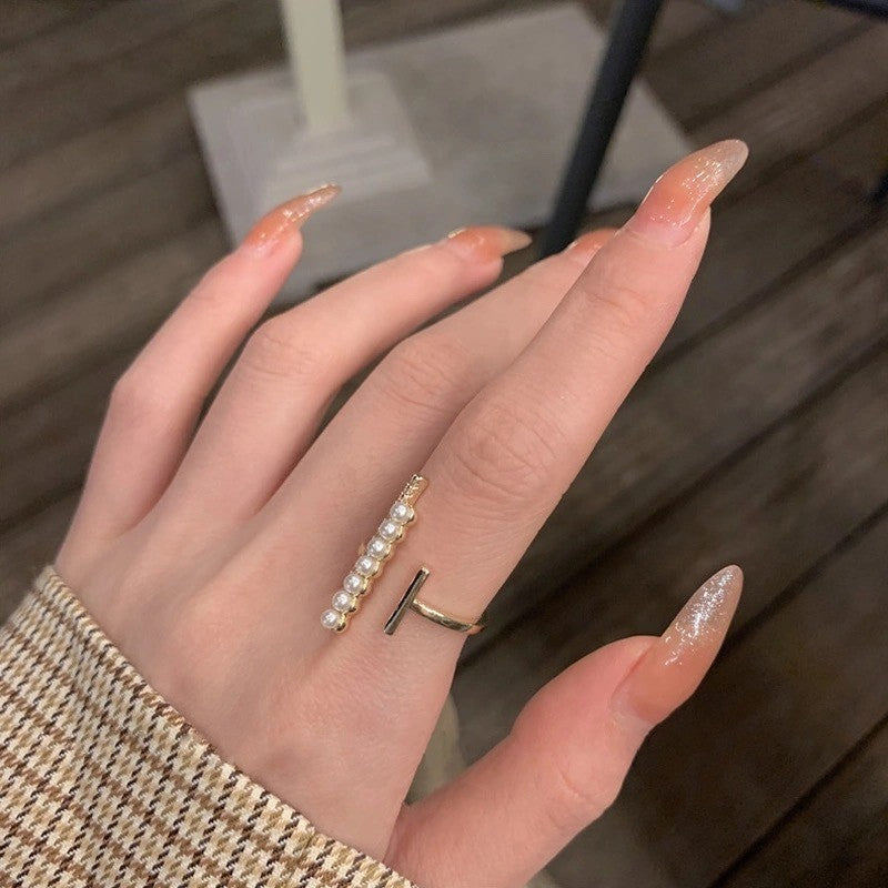 Sand Gold Opening Adjustable Frosted Ring Women's Fashion Sweet Light Luxury Niche Exquisite Ring Ancient Design