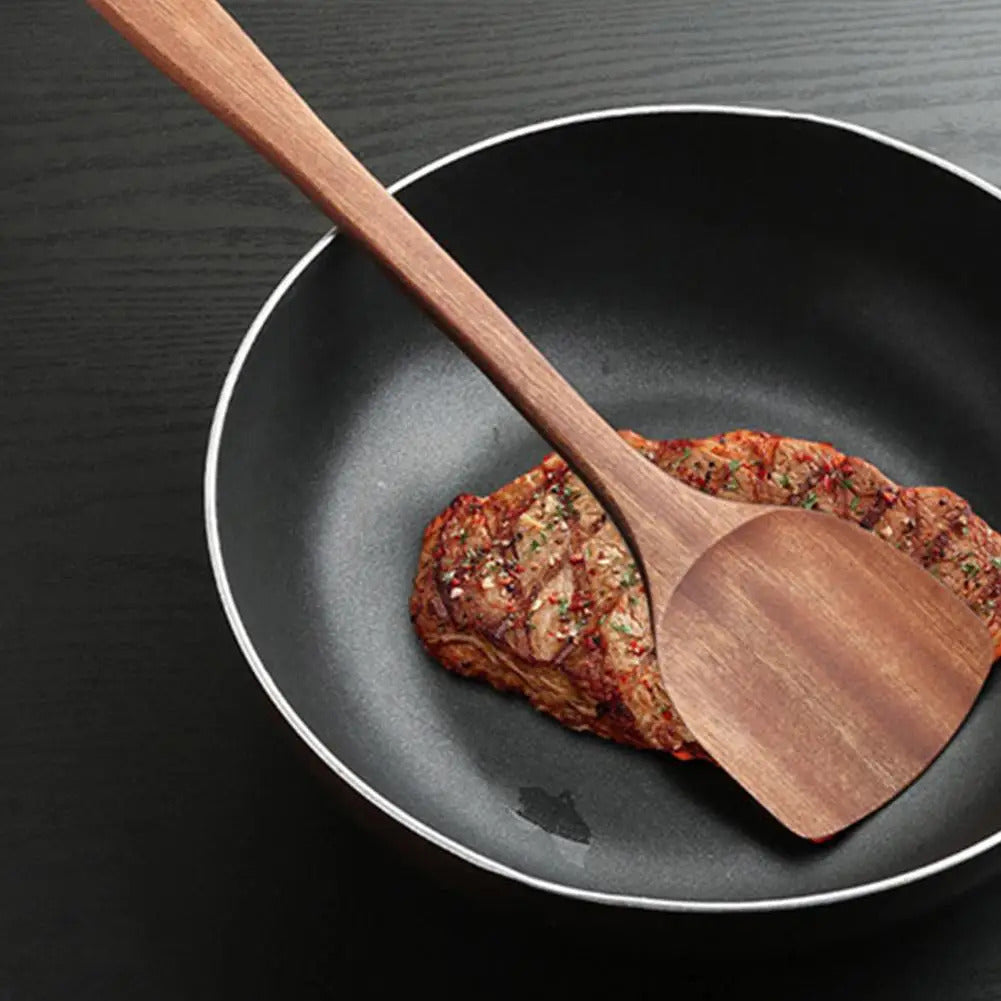 Long Handled Teak Tableware Wood Spoon Shovel Spatula Accessories Skimming Wooden Soup Kitchen Tool Spoon Cooking A2S8