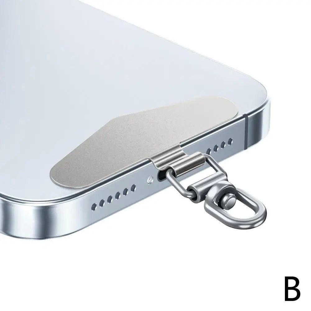 Upgrated 360 Rotatable Steel Phone Tether Tab Metal Patch Gasket Cellphone Lanyard Safety Connecter Piece New