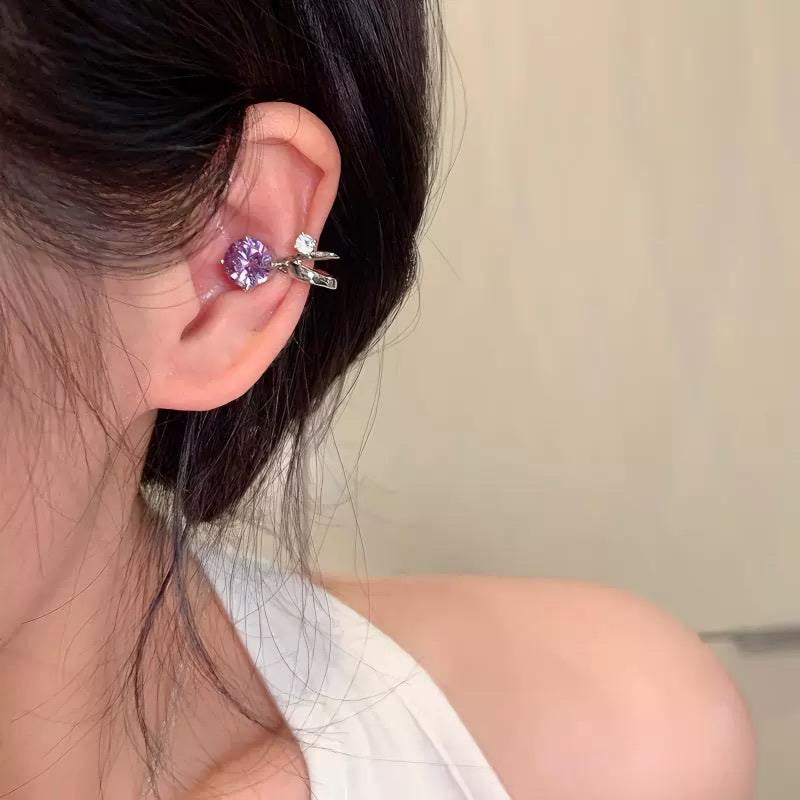 GenOptics Aura Essence Sparking Zirconium Ear Clip Non-Piercing Ear Clip Unique and Beautiful High-End Sense Light Luxury Temperament Earrings Female Earrings