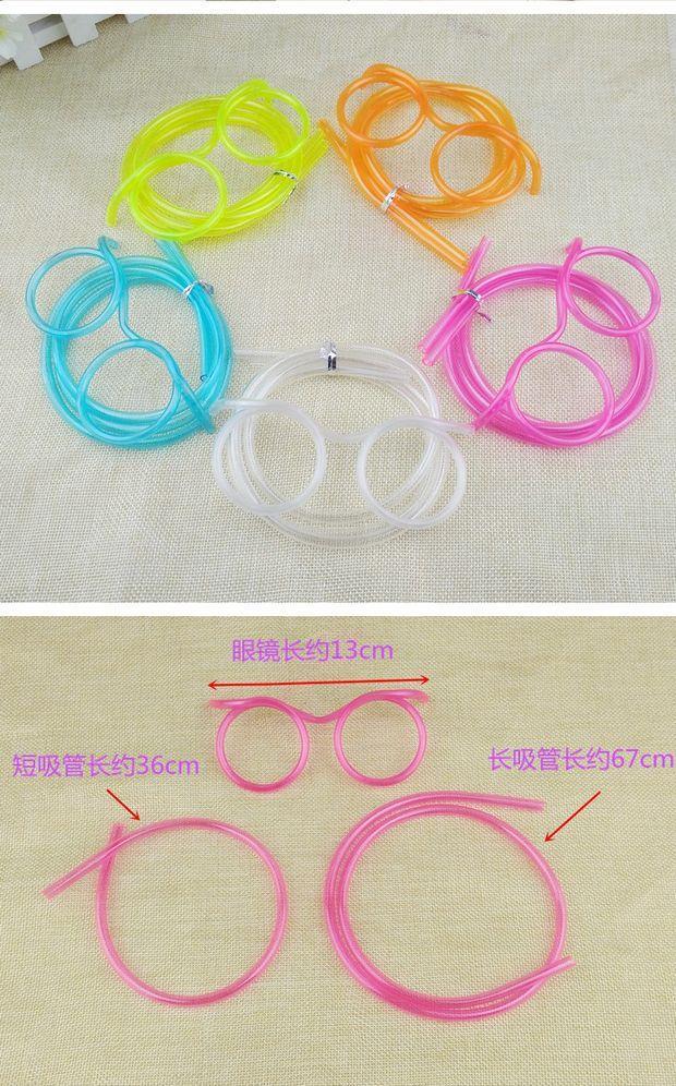 Glasses Straw Funny Lazy People Drinking Water Creative Cool Cute Drink Super Long Glasses Eye Straw