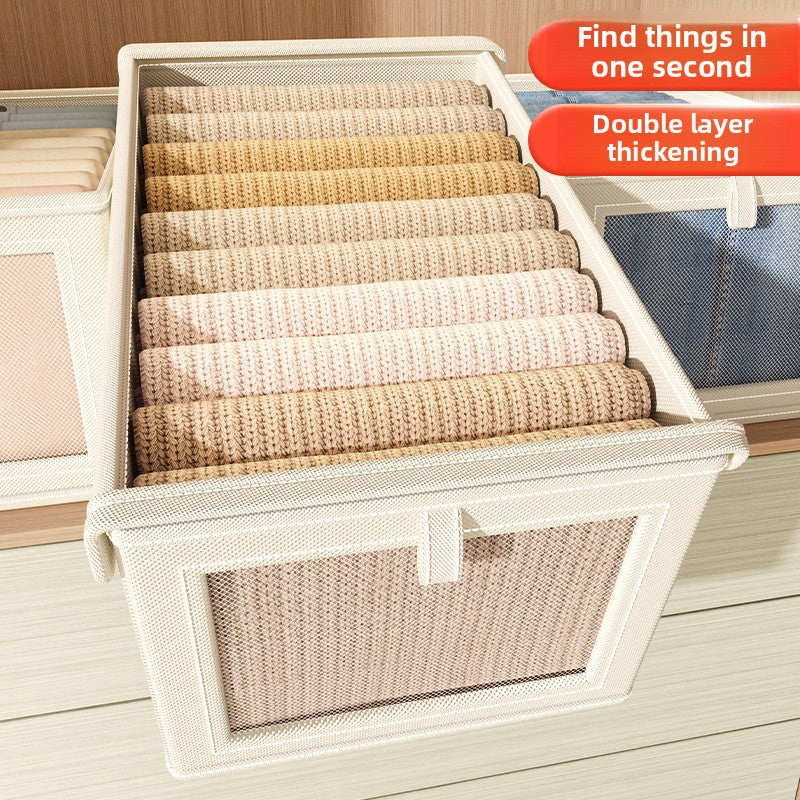 Oxford Cloth Window Bedroom Clothing Storage Box with Lid Household Clothes Dustproof Storage Bin Large Balcony Organizer Box