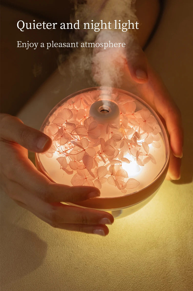 270ML Air Humidifier USB Rechargeable 800mAh Home Hydration Humidifier Colour LED Light Mist Maker Flower Humidificador