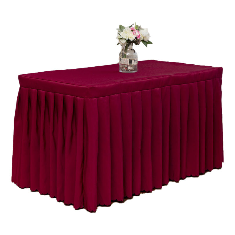 Wholesale Supply Polyester Plain Weave Table Skirt Cover Modern Simple Hotel Banquet Polyester Tablecloth Hotel Restaurant Tablecloth