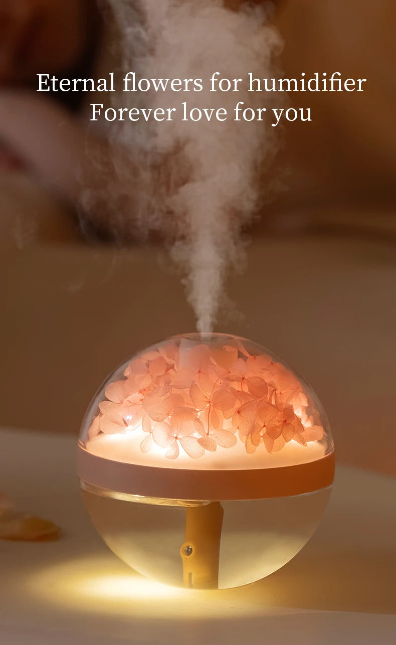 270ML Air Humidifier USB Rechargeable 800mAh Home Hydration Humidifier Colour LED Light Mist Maker Flower Humidificador