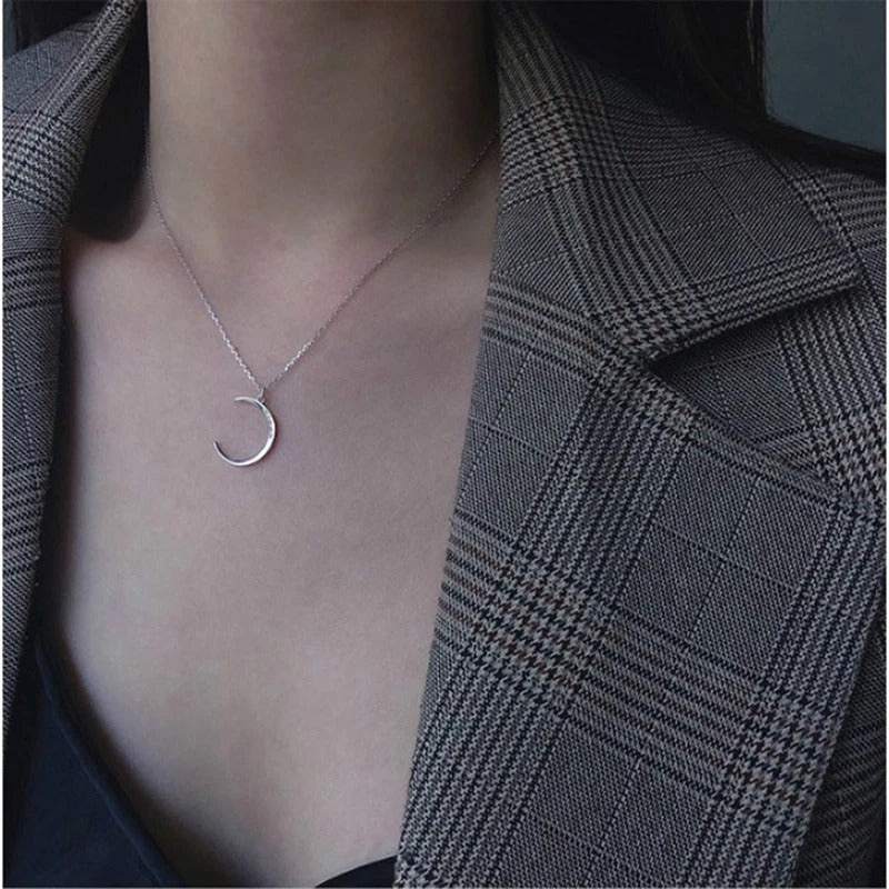 Stainless Steel Necklace New Fashion Moon Chain Pendant Simplicity Necklaces For Women Jewelry Accessories Party Charm Gifts