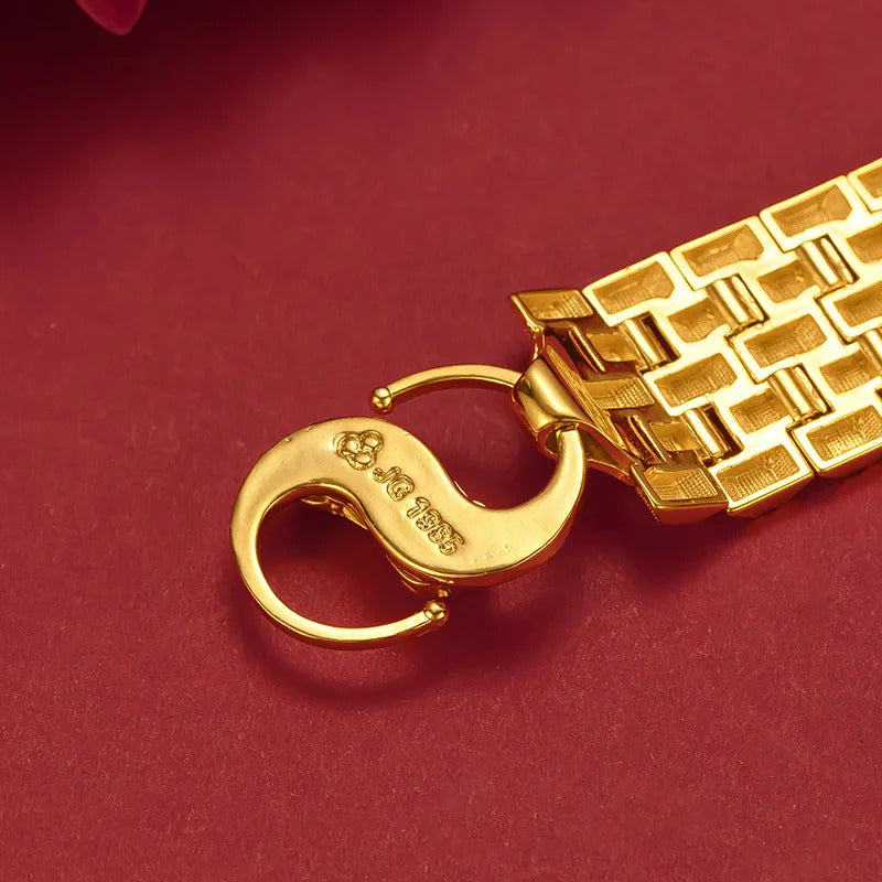9999 24K  real gold store, same style gold bracelet for men and women, powerful and exquisite jewelry
