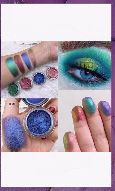 Manufacturer OEM Chameleon Eyeshadow Stickers Non-Flying Powder LOGO Cross-Border Trade Pearlescent Glitter Nine-Color Eyeshadow Customization