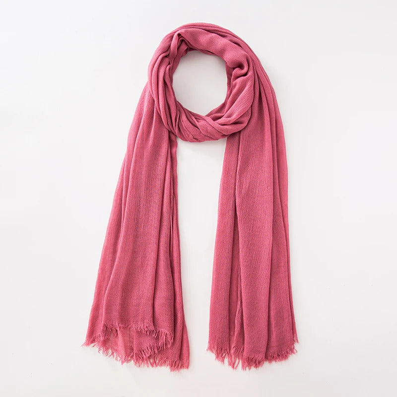 61 Colors Soft Cotton Viscose Scarf Rayon Material Muslim Hijab Mid Eastern Plain Solid Color Headscarf With Tassel