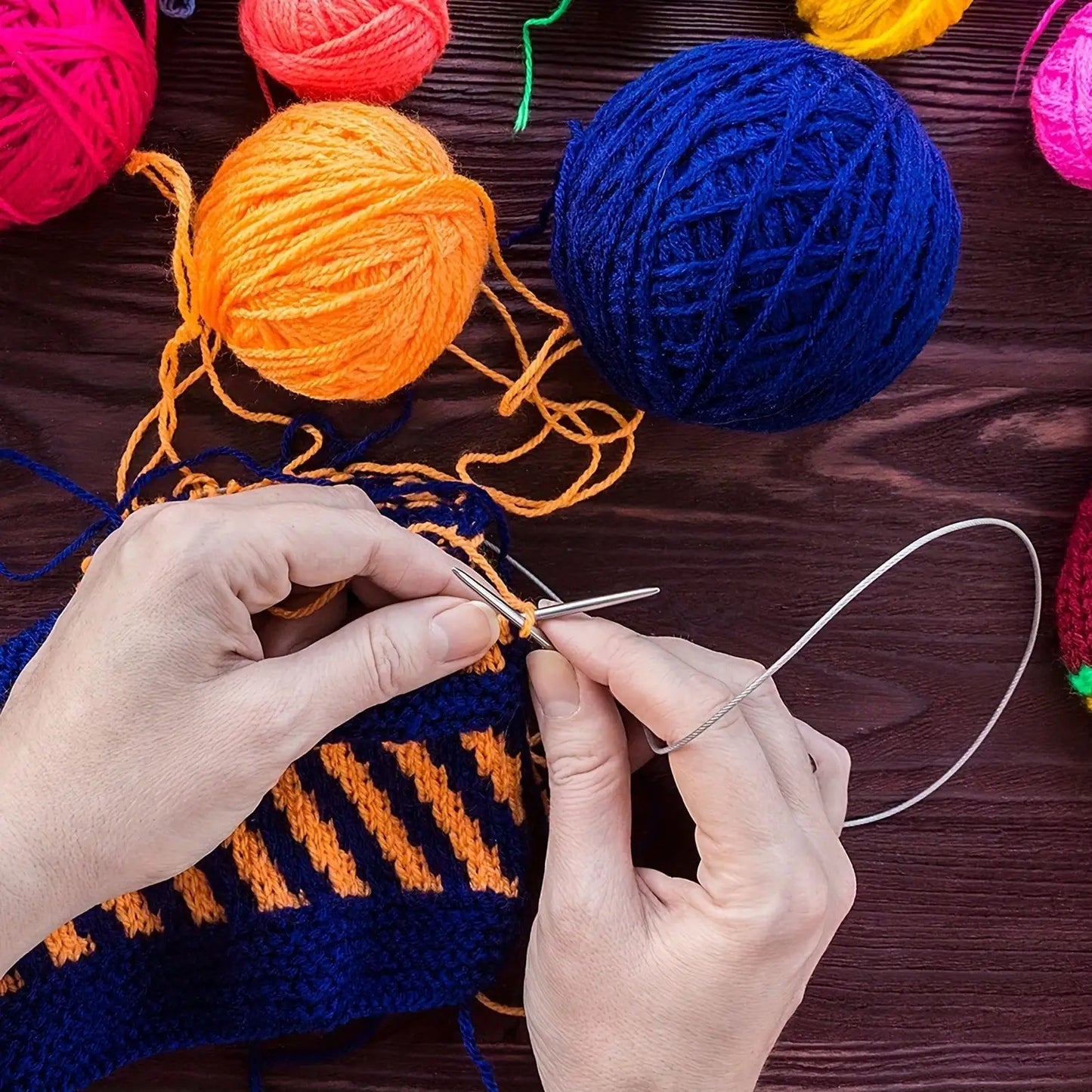 Professional 8pcs Stainless Steel Knitting Needles Set - Versatile, Smooth, Comfort-Grip, Circular Weaving Essentials