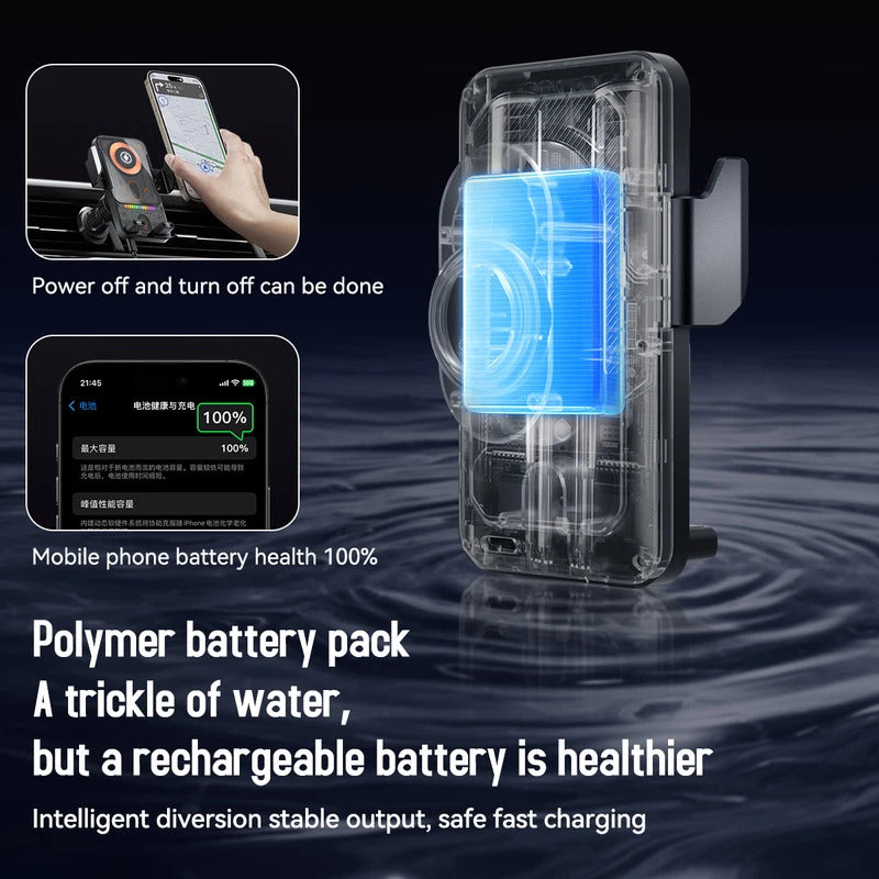 Wireless Car Phone Holder 15W Wireless Fast Charging Infrared Induction Phone Stand Universal Transparent for iPhone Xiaomi