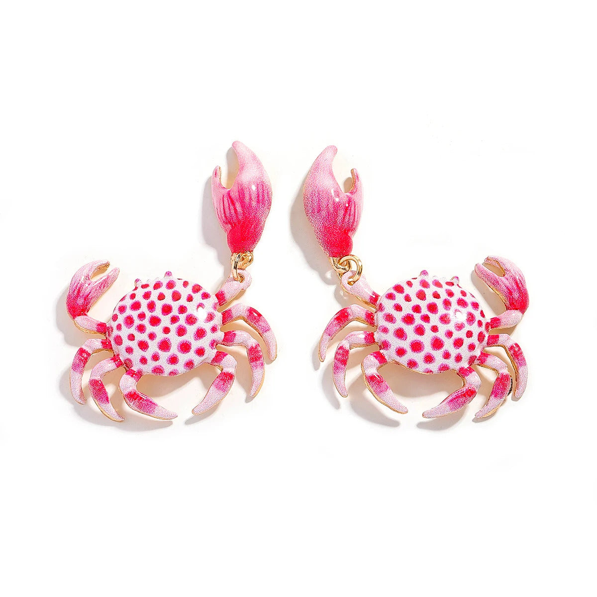 2025 New Design Fashion Enamel Crab Drop Earrings For Women Summer Vacation Beach Sea Animal Jewelry Cute And Fun Accessories
